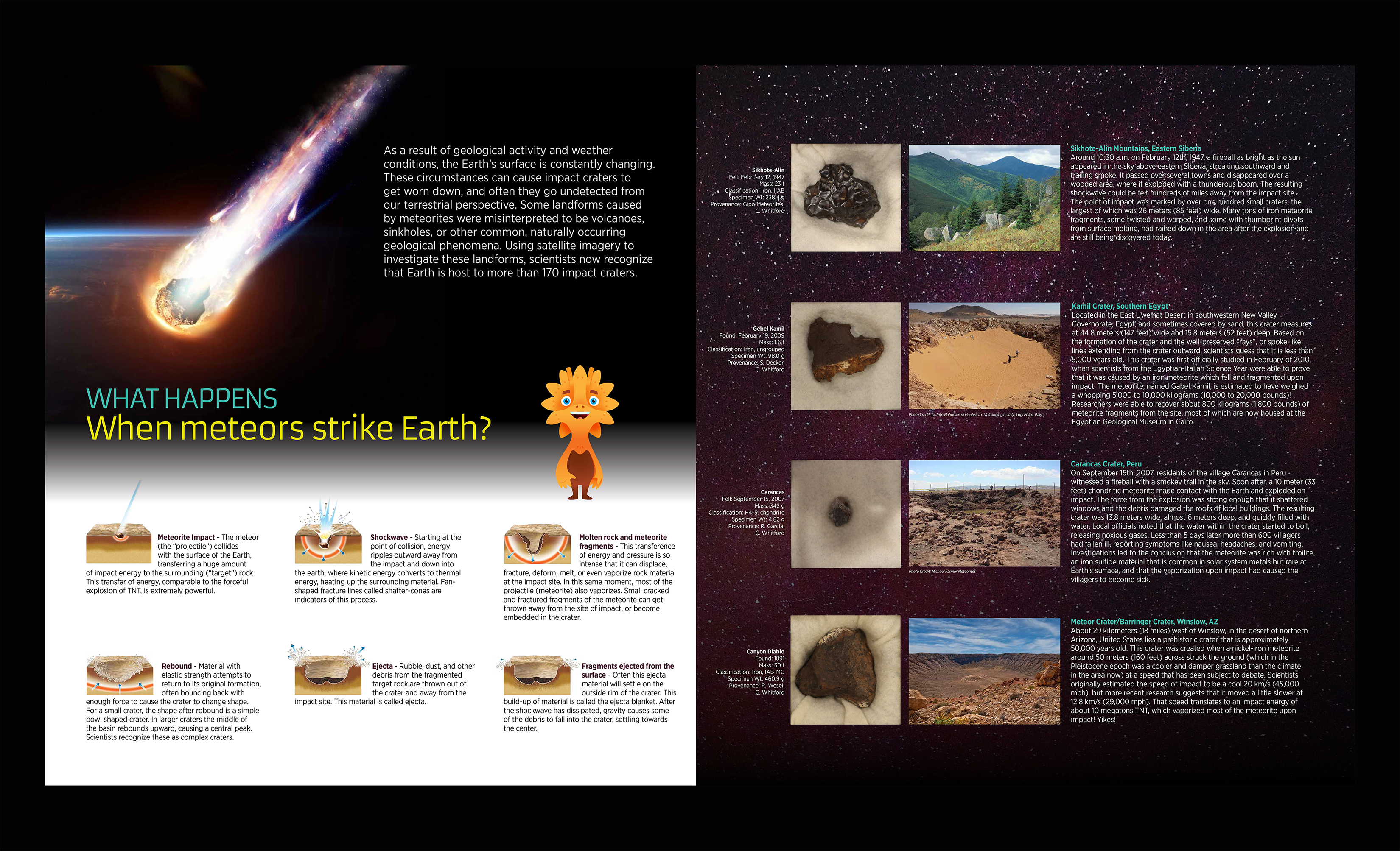 What happens when meteors strike Earth?